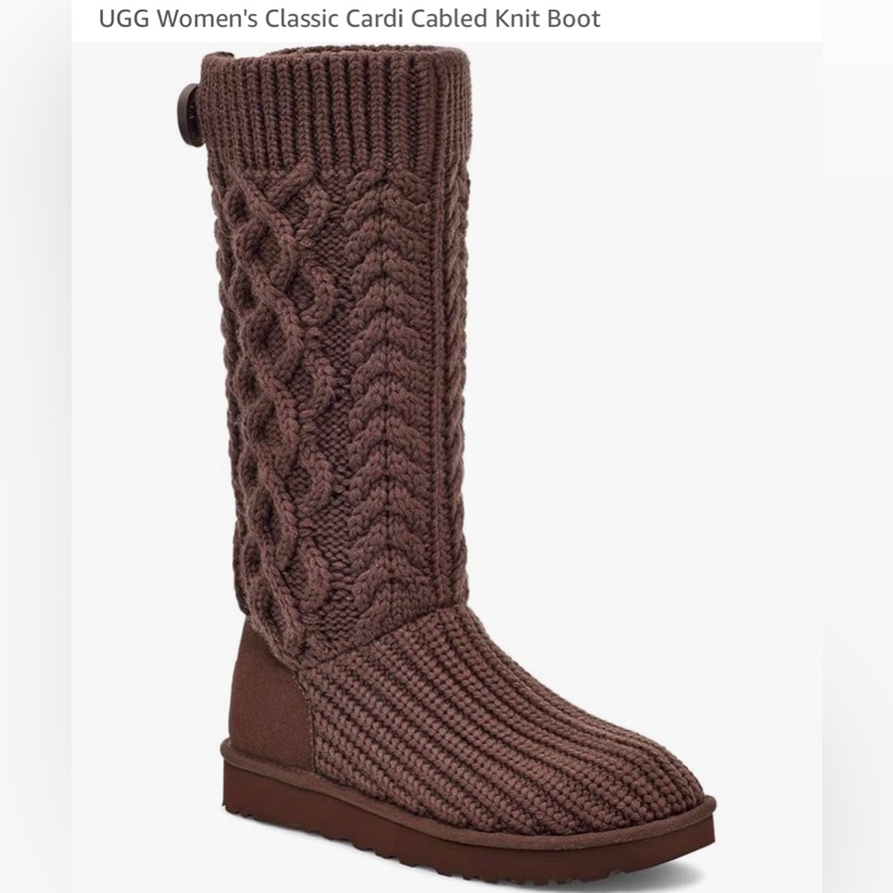 UGG Classic Cardi cabled knit boots burnt cedar